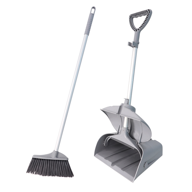 Commercial Dustpan and Broom Set Standing Lobby Dustpan for Indoor and