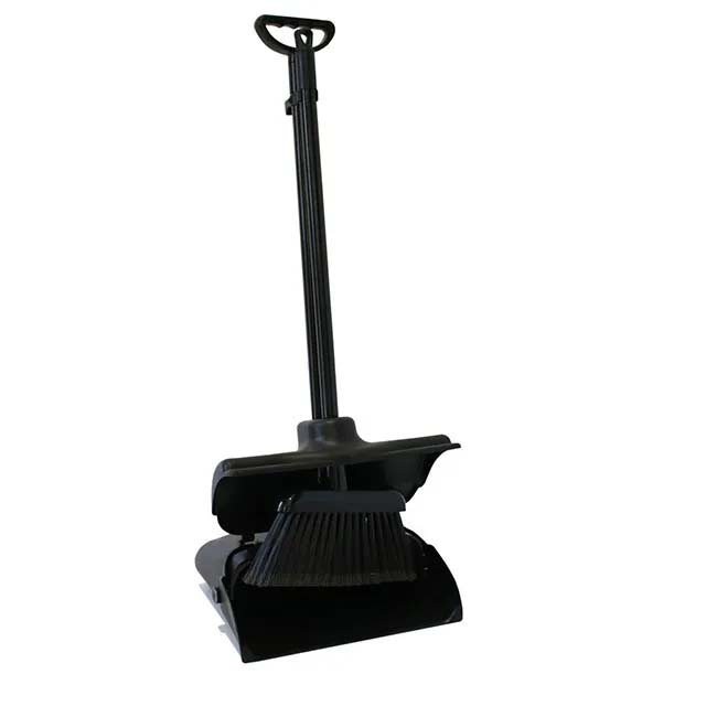Commercial Dustpan and Broom Set Standing Lobby Dustpan for Indoor and